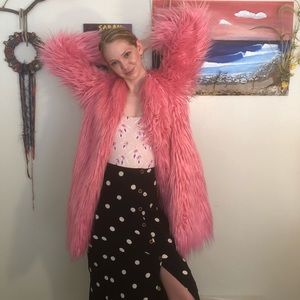 Pink faux fur jacket 💓🦄💒🎀🌸